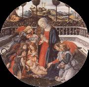 Francesco Botticini Adoration of the Christ Child oil on canvas
